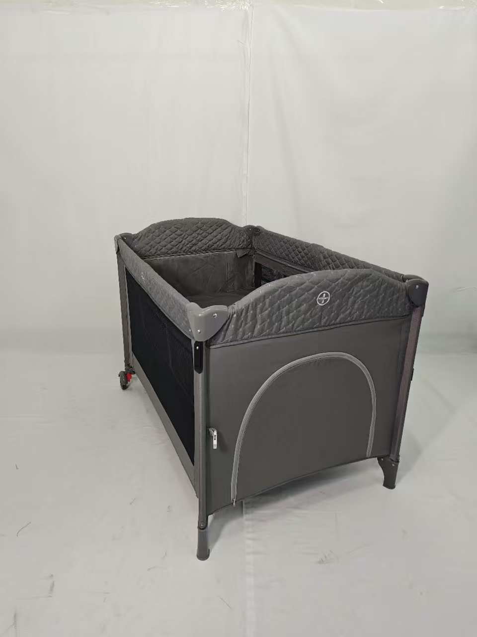 Grey baby cots baby travel bed foldable baby playard_复制