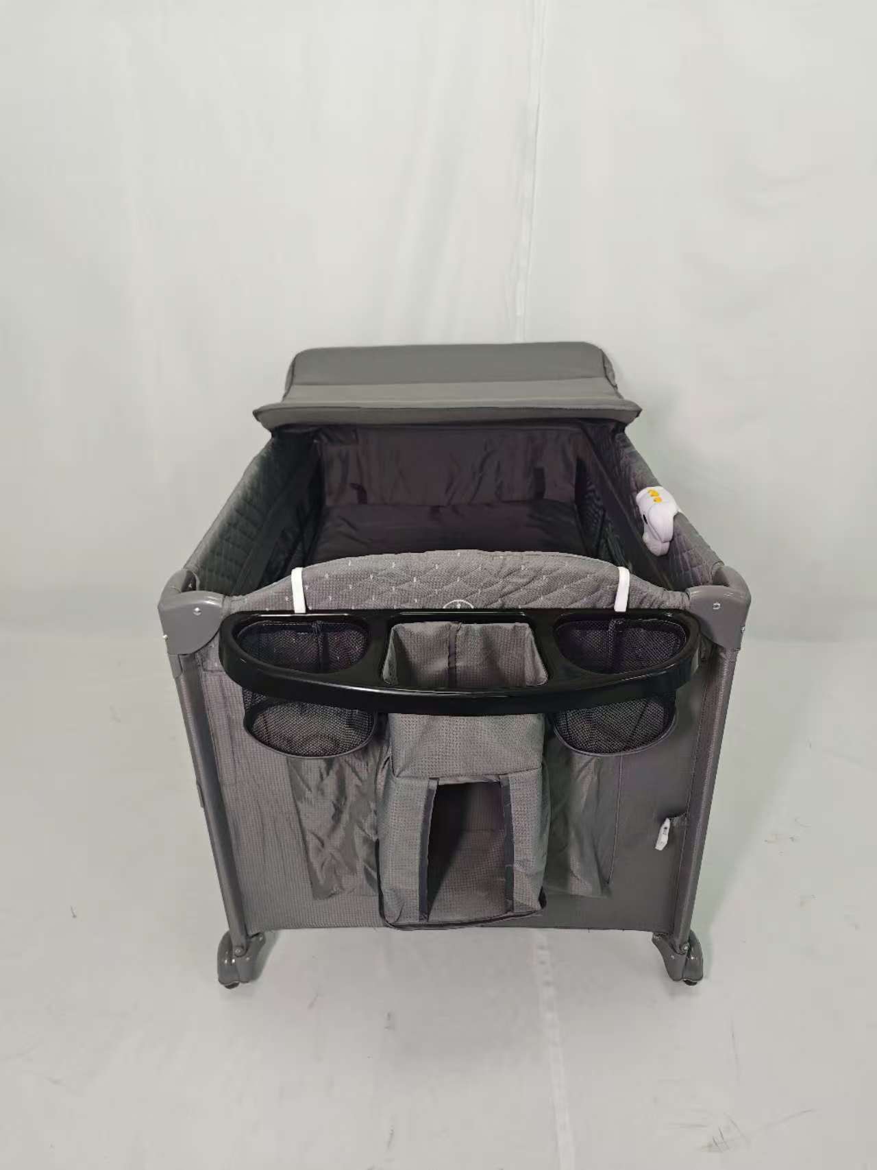 Grey baby cots baby travel bed foldable baby playard_复制