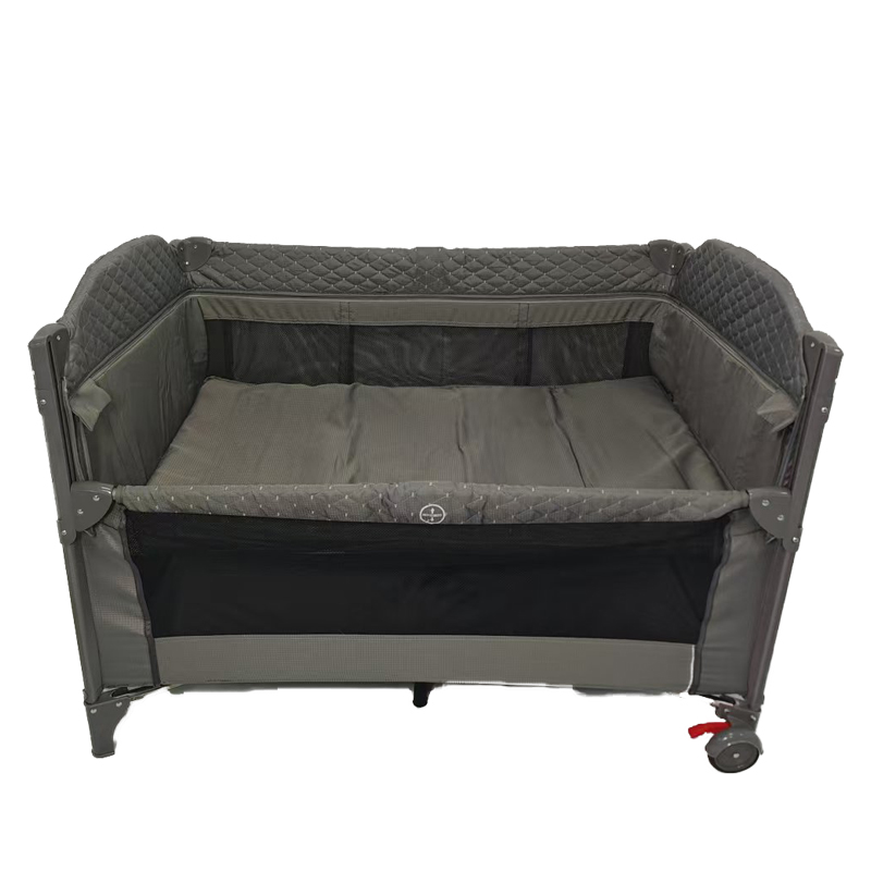 Grey baby cots baby travel bed foldable baby playard_复制